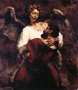 REMBRANDT Harmenszoon van Rijn Jacob Wrestling with the Angel oil on canvas